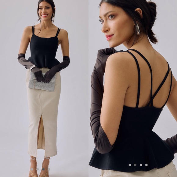 Anthropologie Maeve Bustier Peplum tank top